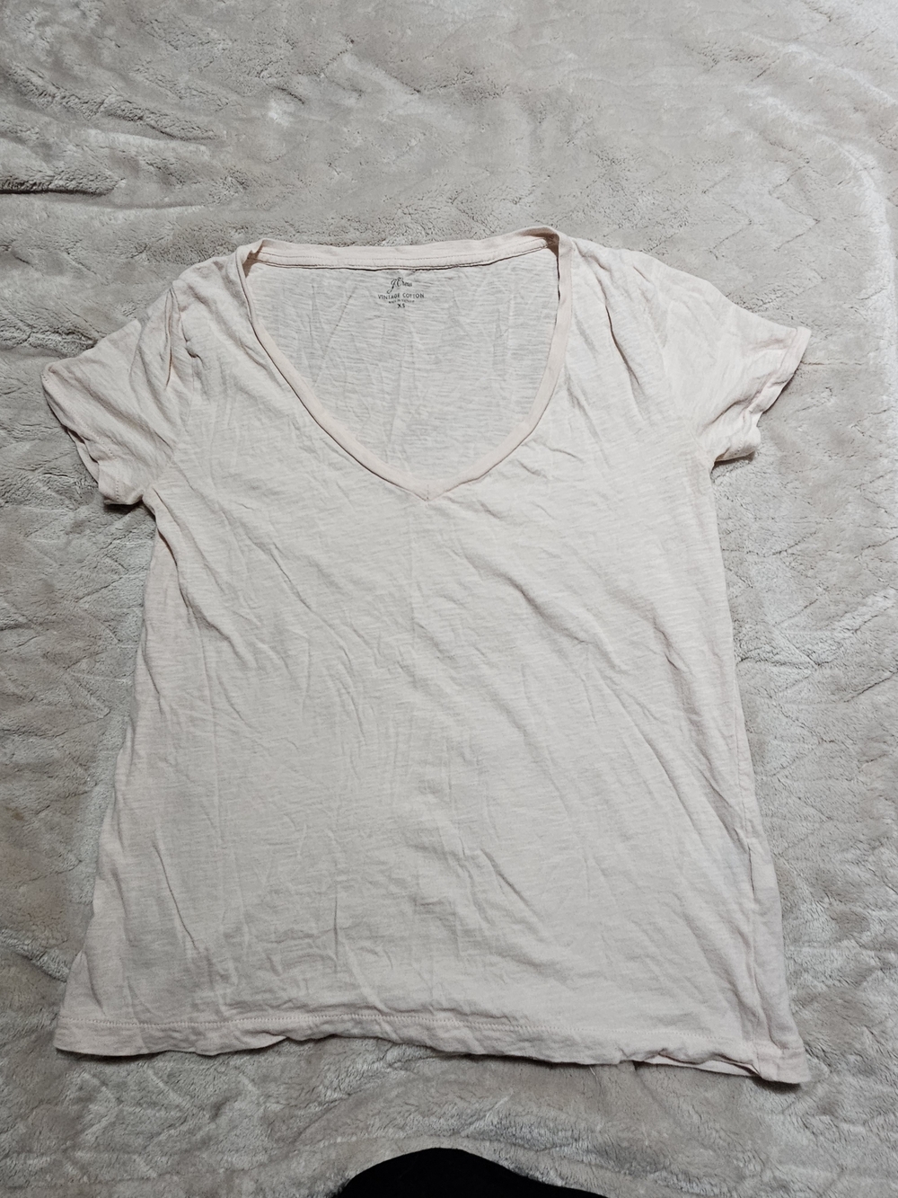 J. Crew Pale Blush V-Neck Short Sleeve Tee